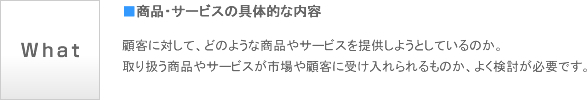 商品・サービスの具体的な内容