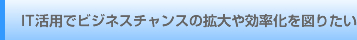 IT活用でビジネスチャンスの拡大や効率化を図りたい